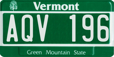 VT license plate AQV196
