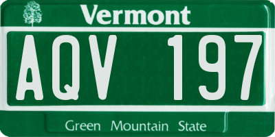 VT license plate AQV197