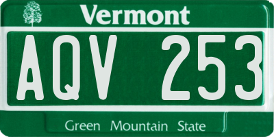 VT license plate AQV253