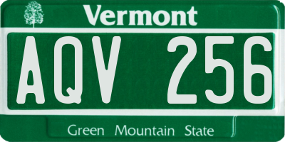 VT license plate AQV256