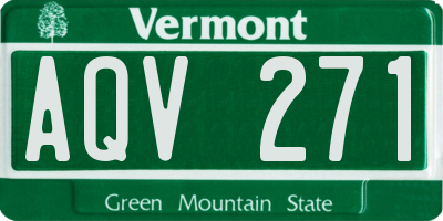 VT license plate AQV271