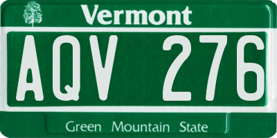 VT license plate AQV276