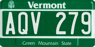 VT license plate AQV279