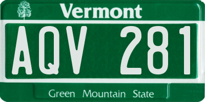 VT license plate AQV281
