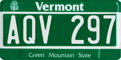 VT license plate AQV297