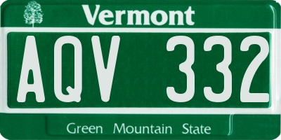 VT license plate AQV332