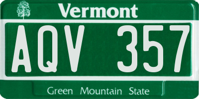 VT license plate AQV357