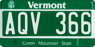 VT license plate AQV366
