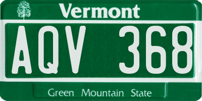 VT license plate AQV368