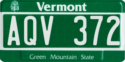 VT license plate AQV372