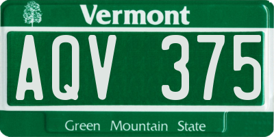 VT license plate AQV375