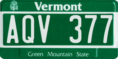 VT license plate AQV377