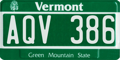 VT license plate AQV386