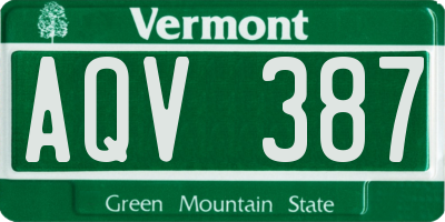 VT license plate AQV387