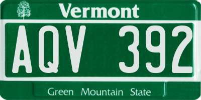 VT license plate AQV392