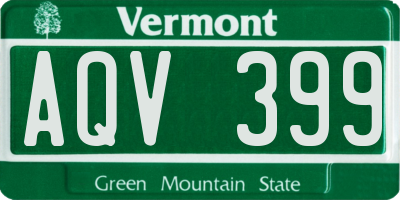 VT license plate AQV399
