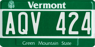 VT license plate AQV424