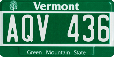 VT license plate AQV436