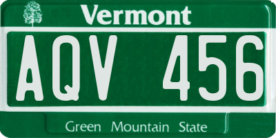VT license plate AQV456