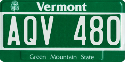 VT license plate AQV480