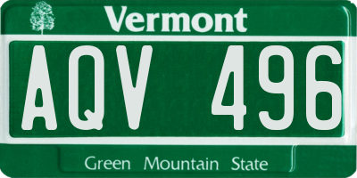 VT license plate AQV496