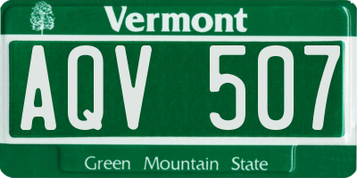 VT license plate AQV507