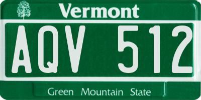 VT license plate AQV512
