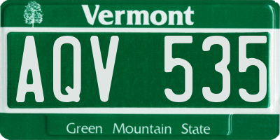 VT license plate AQV535