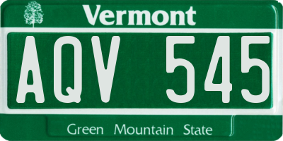 VT license plate AQV545