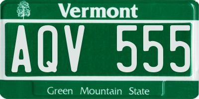 VT license plate AQV555
