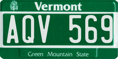 VT license plate AQV569