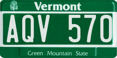 VT license plate AQV570