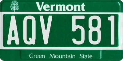 VT license plate AQV581