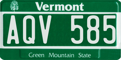 VT license plate AQV585