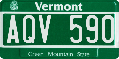 VT license plate AQV590