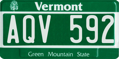 VT license plate AQV592