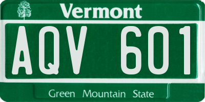 VT license plate AQV601