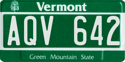 VT license plate AQV642
