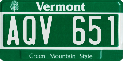VT license plate AQV651