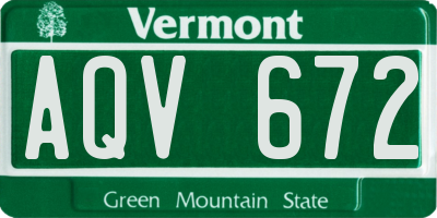 VT license plate AQV672