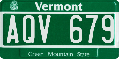 VT license plate AQV679