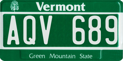 VT license plate AQV689