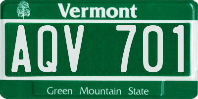 VT license plate AQV701