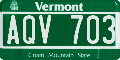 VT license plate AQV703