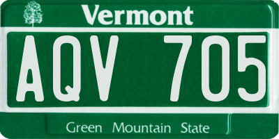 VT license plate AQV705