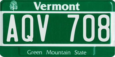 VT license plate AQV708