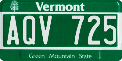 VT license plate AQV725