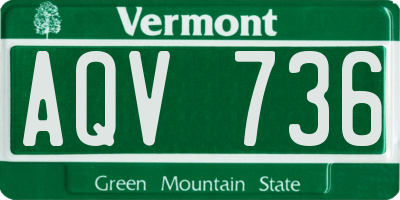 VT license plate AQV736
