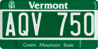 VT license plate AQV750