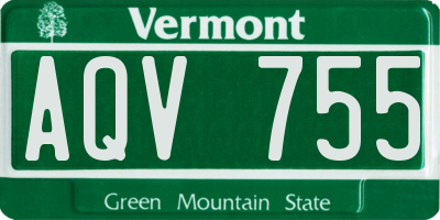 VT license plate AQV755